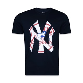 Camiseta New Era MLB New York Yankees World Of Logos Marinho