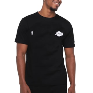 Camiseta New Era Nba Los Angeles Lakers Preta E Branca