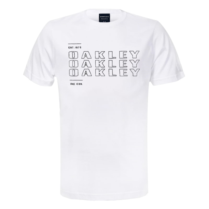 Camiseta Oakley Mod Bark New Tee Branca - Back Wash