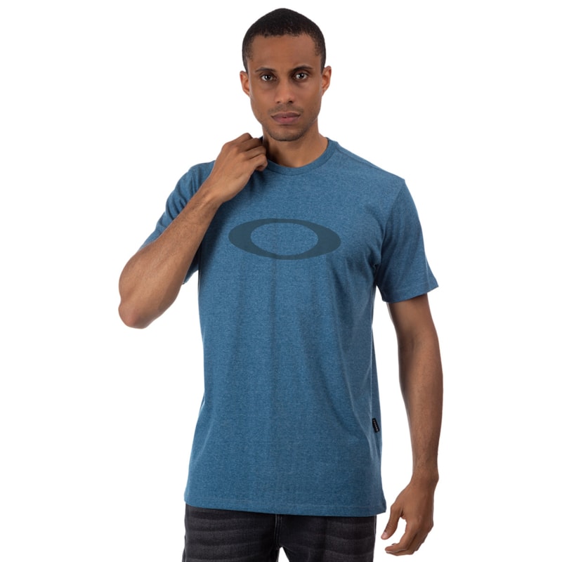 Camiseta Oakley Fraction Washed Tee Azul - Back Wash