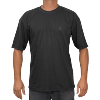 Camiseta Oversized Back Wash Suedine BCKW019 Preta