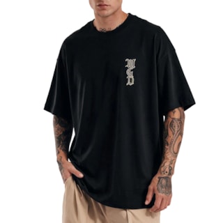 Camiseta Oversized MCD Lateral Caligrafiti B Preto 