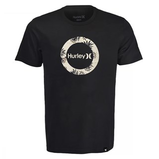 Camiseta Plus Size Hurley Foliage Preta