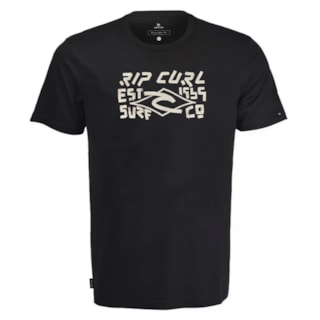 Camiseta Plus Size Rip Curl Cosmic Dye Preta
