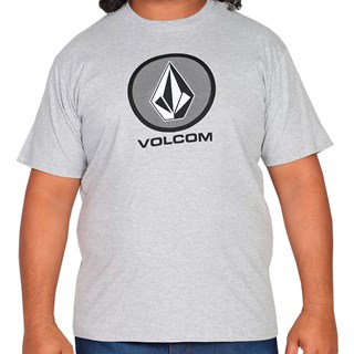 Camiseta Plus Size Volcom Cypticstone Cinza