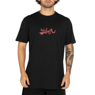 Camiseta Quiksilver Impaired Logo Dna Preta