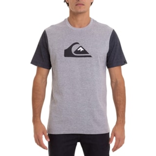 Camiseta Quiksilver Logo Bicolor Cinza