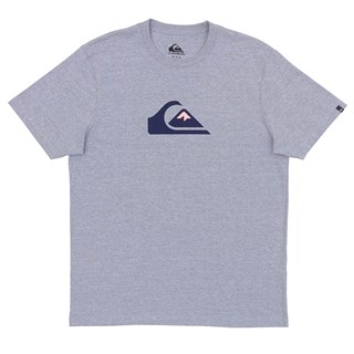 Camiseta Quiksilver Plus Size Comp Logo Cinza Mescla