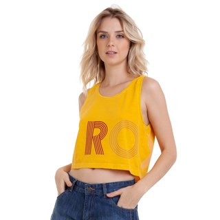 Camiseta Regata Feminina Roxy Side Girl Amarela