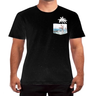 Camiseta Rip Curl Plus Size Funny Pocket Preto