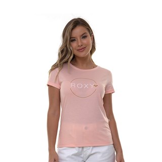 Camiseta Roxy Logo Rosa