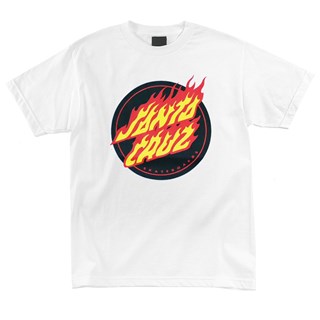 Camiseta Santa Cruz Flaming Dot Front Branca