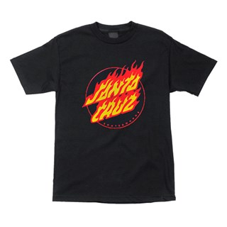 Camiseta Santa Cruz Flaming Dot Front Preta