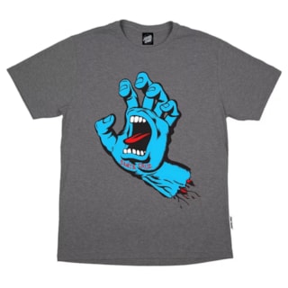 Camiseta Santa Cruz Screaming Hand Front Chumbo Mescla
