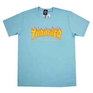 Camiseta Thrasher Magazine Flame Logo Azul