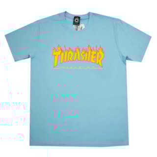 Camiseta Thrasher Magazine Flame Logo Azul