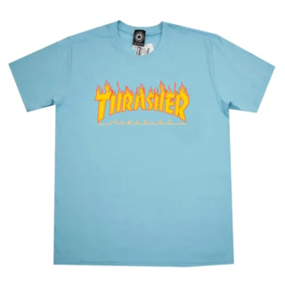 Camiseta Thrasher Magazine Flame Logo Azul