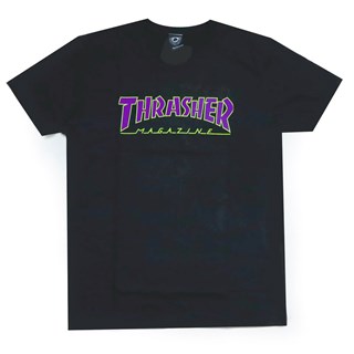 Camiseta Thrasher Magazine Outlined Preta