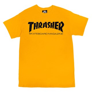 Camiseta Thrasher Magazine Skate Mag Logo Amarela