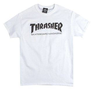 Camiseta Thrasher Magazine Skate Mag Logo Branca