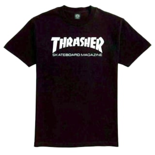 Camiseta Thrasher Magazine Skate Mag Logo Preta