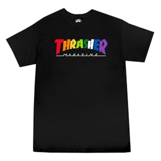 Camiseta Thrasher Rainbow Mag Preta