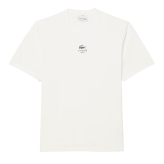 Camiseta Unissex Lacoste Algodão com Estampa Assinada White
