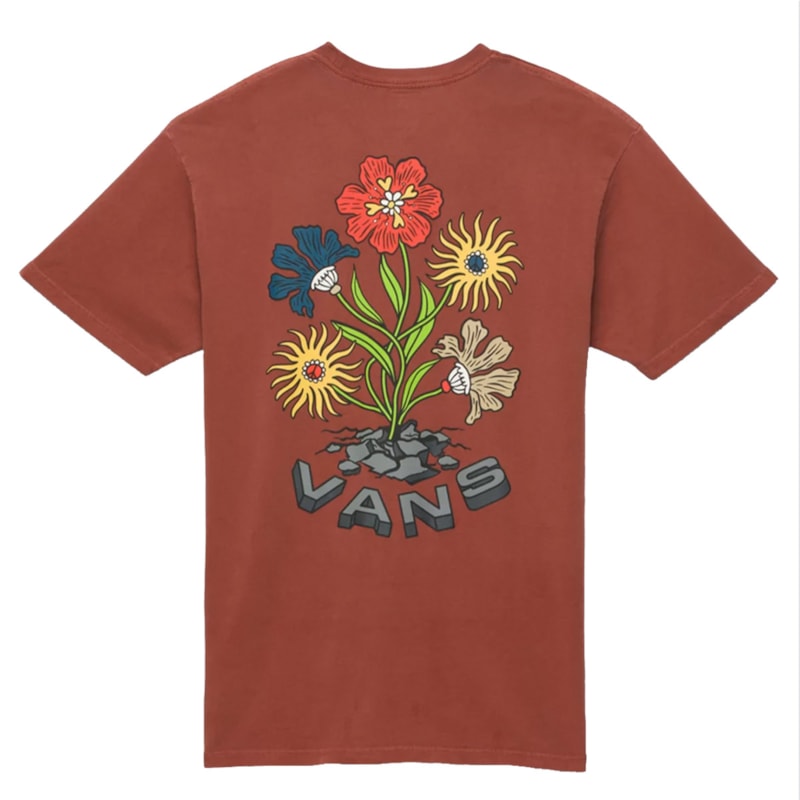 Camiseta Vans Concrete Floral Vintage Marrom os melhores preços