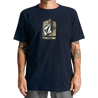 Camiseta Volcom Plus Size Crostic Azul Marinho