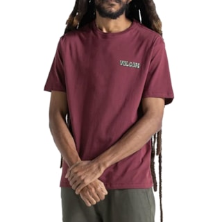 Camiseta Volcom Round About Bordo