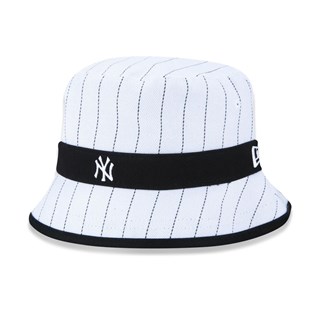 Chapéu Bucket New Era NY Yankees College Stripe Branco