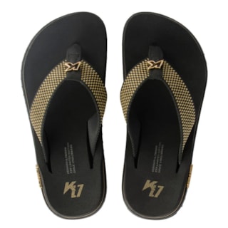 Chinelo Kenner Kivah Dots L7 Preto Caqui
