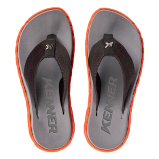 Chinelo Kenner Megah Cinza Laranja