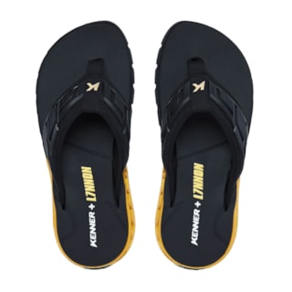 Chinelo Kenner Rakka Full Force L7 Preto Dourado