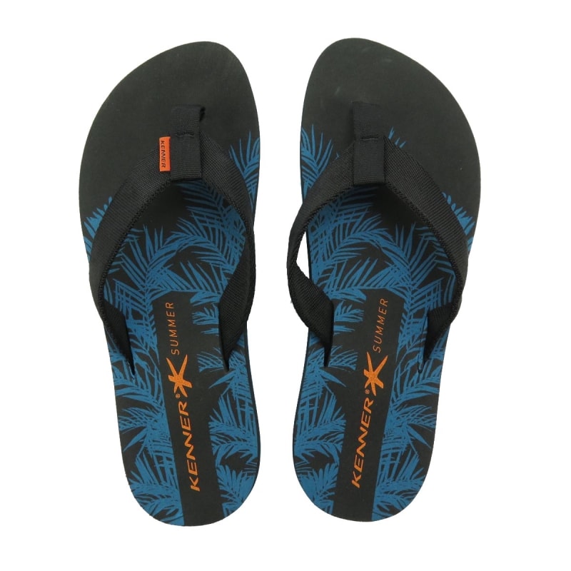 chinelo kenner preto e laranja