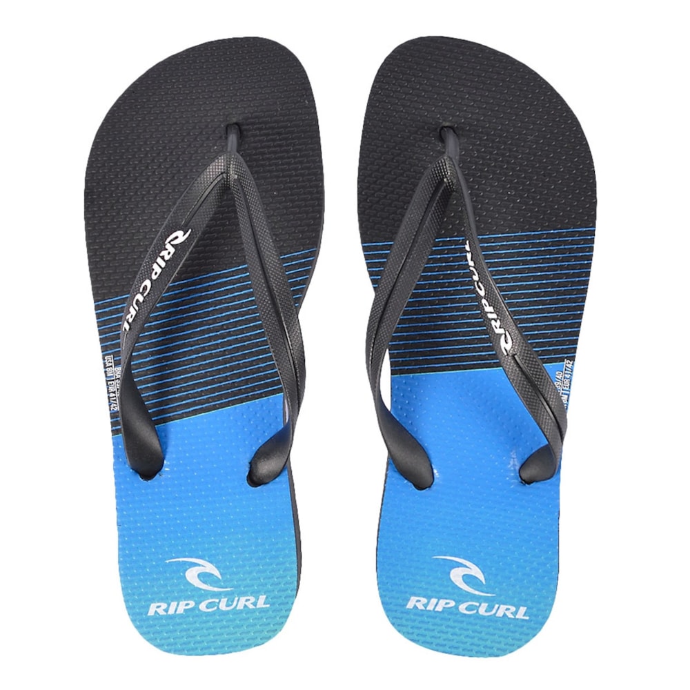 Chinelo Rip Curl Invert Preto E Azul Back Wash
