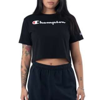 Cropped Champion Classic Script Black