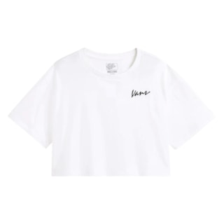 Cropped Vans Baby Tee Classic Script White
