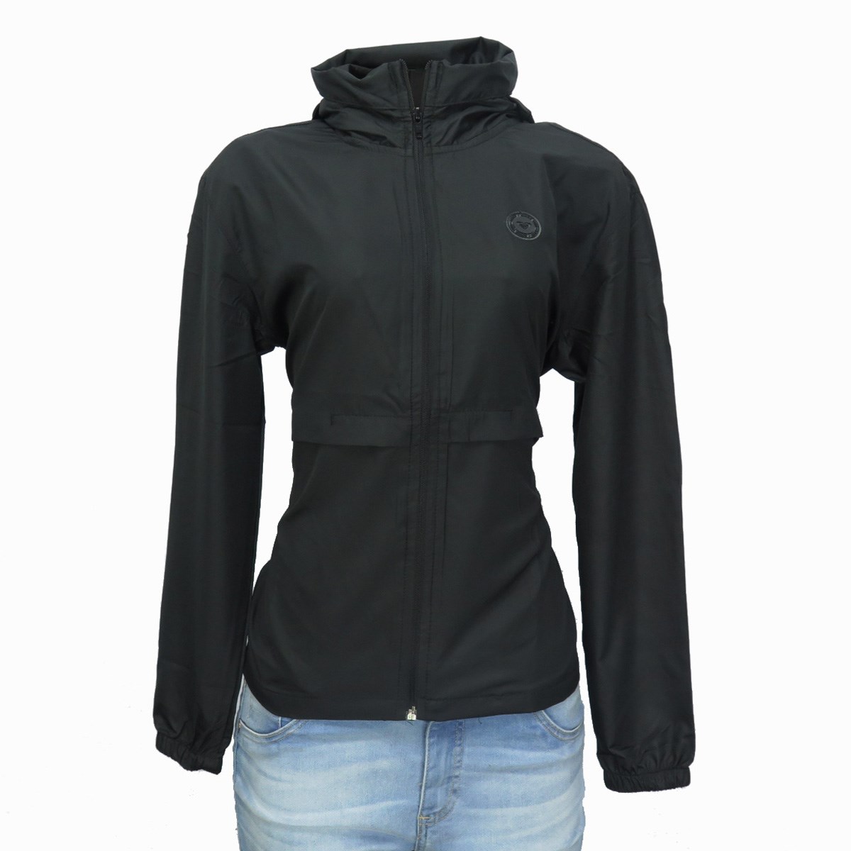 jaqueta corta vento preta feminina