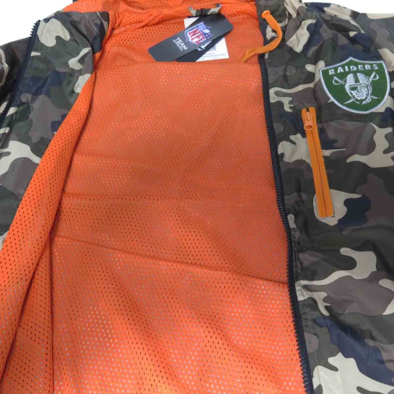 Jaqueta Corta Vento New Era Raiders Camuflada Back Wash