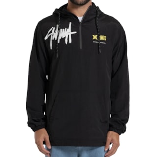 Jaqueta Corta Vento Windbreaker Anorak Hurley x Shibuya Signature Preta