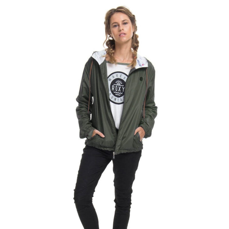Compre Jaqueta Feminina Roxy Corta Vento To The Boat Verde na Back