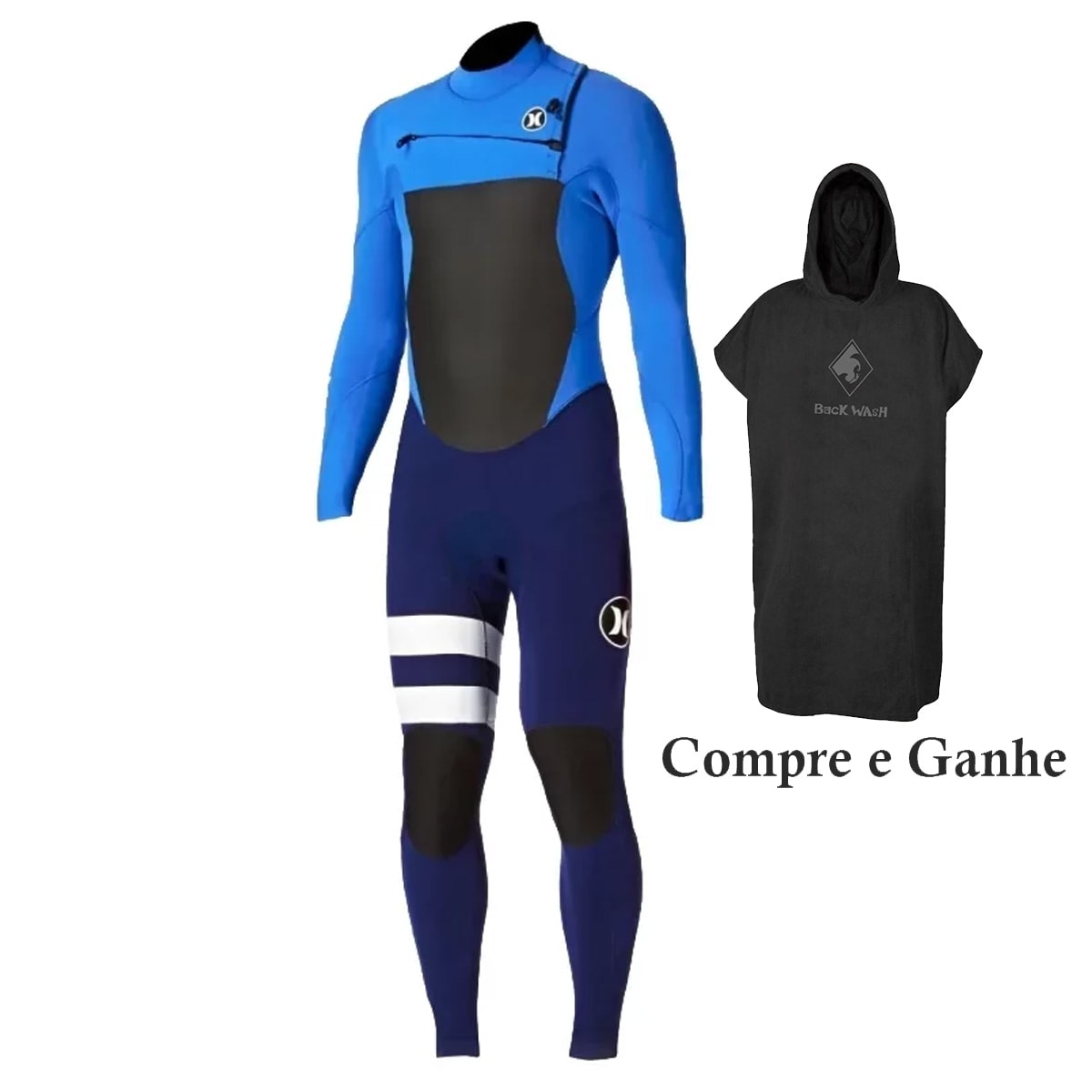 Long John Hurley Fusion 202 Fullsuit Blue - Back Wash