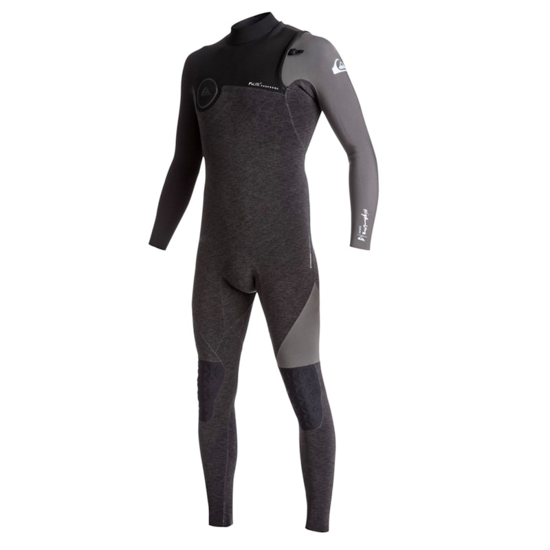 Long John Quiksilver Highline 2.2mm Sem Zíper Preto e Cinza