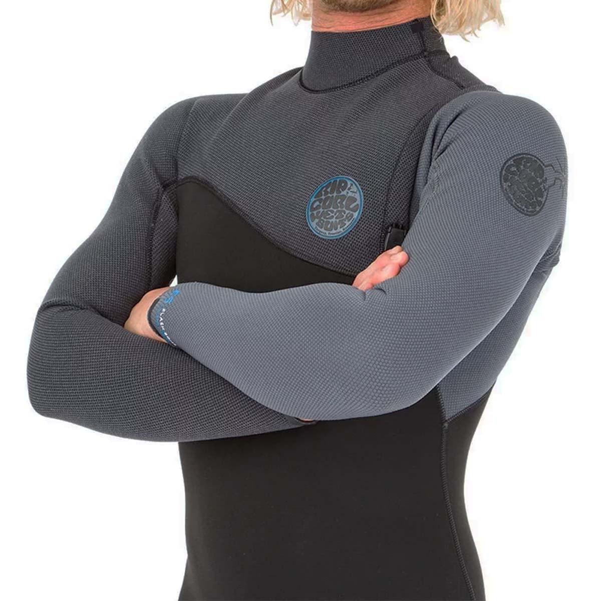 johnleeknb Long John Rip Curl FlashBomb 3.2mm ZipFree E-5 Preto Cinza - Back Wash