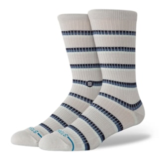 Meia Stance Multi Striped Ribbed Crew Cinza