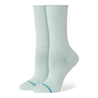 Meia Stance Wmns Rolled Solid Crew Socks Azul Claro