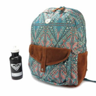 Mochila Feminina Roxy Carribean Azul Estampada