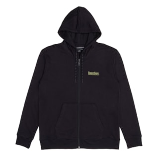 Moletom Canguru Aberto Hurley Puff Preto