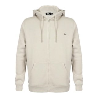 Moletom Canguru Aberto Quiksilver Embroidery Areia